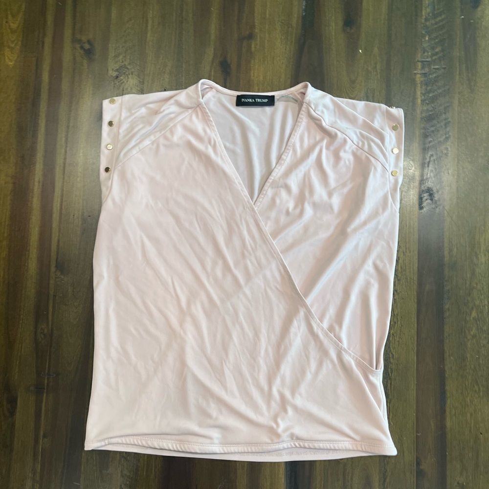 IvankaĀ Trump FauxāWrap, Sleeveless Blouse Top, Women's SizeāSmall